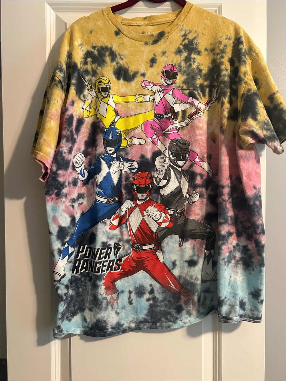 Vintage: Power Rangers Tie-Dye Graphic Tee - Multi-Color Shirt